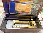 Antique 19th Century Large Wood Cylinder 10 Song Music Box Works 22 75x8 5x5 75
