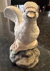 White Dove Bird Figurine Porcelain Open Wings  Flower Sculpture 5 75  Vintage