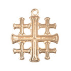 Gold Plated Sterling Silver Jerusalem Cross With Medal Necklace  18  Chain Boxed