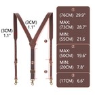 Tourbon Leather Heavy Duty Men s Y-back Adjustable Suspender With 3 Hooks Gift