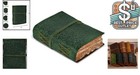 Luxury Floral Embossed Leather Journal - 200 Pages A6 Travel Diary - Green