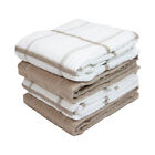4 Pack Of Kitchen Towels - Windowpane Stripes - Soft Cotton 15x25 Dish Towel Set