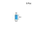 5 Pcs M3x8mm Round Aluminum Standoff Column Spacer Female Aqua Blue For Diy
