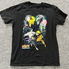 Naruto Shippuden T-shirt Mens Size M Black Graphic Anime Sasuke Sakura Kakashi