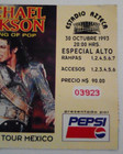  Michael Jackson 1993 30th Oct Mexico  Dangerous World Tour Ticket Entry Stubb  