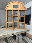 Vintage Wood barn Shelf With Working Door 28  22 Shelf Depth 3 1 2   