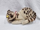 Steiff Snurry Sleeping Tabby Cat Mohair Plush 10  Vintage Made In Germany