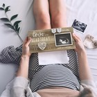 Baby Sonogram Picture Frame - 4 x3  Ultrasound Photo Holder For Pregnancy Announ