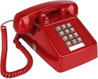 Push Button Retro Corded Phone Desk Telephone Vintage Working Loud Red Decor