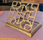 Vintage Brass Adjustable Folding Book Stand Holder Bible Art Music Cookbook