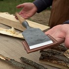 Timber Slick Chisel Hand-forged With Sheath  Carbon Steel Blade  Ash Wood Handle