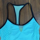 Trina Turk Women s Active Draped Jacquard Mesh-inset Tank Top Sea Size Large
