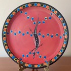 Hand Made Ceramic Plate Decor Lizard Aboriginal Artist John Rotumah Australia