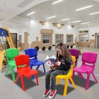 Stackable 6 Pcs School Chairs Kids Plastic Stack Chairs Toddler Chair Multicolor