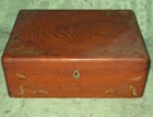 Antique 18-19th C Oak Document Box Dry Old Wood Hand Cut Dovetail Joints   Tray