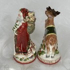 Fitz And Floyd St Nick Shakers 2008 Santa Claus Reindeer Salt And Pepper App 5   t