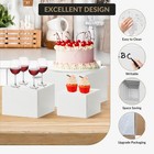 6-pack White Acrylic Display Risers  Cube Buffet Stands For Cakes  Jewelry  Etc
