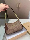 Nwt Gifts C Oach Teri Ladies Elegant Shoulder Bag Leather Crossbody Khaki saddle