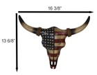 Rustic Western Patriotic Usa American Flag Steer Bison Bull Cow Skull Wall Decor