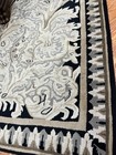 Vintage 8    X 11    Heavy   Thick -elegant Indo- Tibetan Beige Acanthus Design Wool