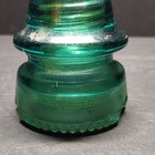 Hemingray No  19 Green Glass Insulator Chipped Vintage Collectible