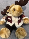 Dan Dee Collector s Holiday Moose Plush In Coat   Pants 14  Stuffed With Tag