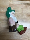 Vintage 1970   s Hand-painted Glazed Ceramic Garden Gnome Shelf Sitter Elf W pipe