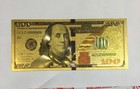 24k Gold Plated Foil  100 Dollar Bill Collectible  Note Great Gift - Gold 999999