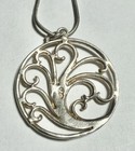 Vtg Flower Tree Of Life 925 Sterling Silver Necklace Chain 19    29mm Pendant