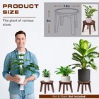 Indoor Plant Stand  8 In Tall Acacia Wood Plant Shelf  Dark Brown