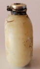 Antique Victorian Hand Painted Glass Perfume Scent Bottle Silver Collar C1880
