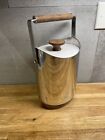 Mid Century Ice Bucket Steel And Walnut