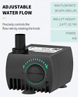 80gph Submersible Pump 4w 2 4ft High Lift Quiet Aquarium Fish Tank Fountain