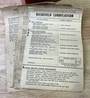 Vintage Richfield Lubrication Reference Cards Charts Red Storage Box 1930   s-40   s