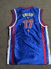     Signed Harlem Globetrotters  17 Swish Basketball Jersey Blue Red White Size L