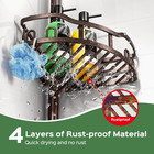 Shower Caddy Tension Pole  Adjustable Bathroom Storage Organizer