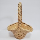 Euro-o-con Mold Vintage Ceramic Basket Twig Handle Rustic Farmhouse Decor Accent