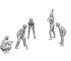 1 48 Scale 38mm Baseball Kid Resin Figures 5set Unpainted Resin Model Kit Toys