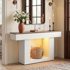 Console Table  47  Entryway Table With Led Lights   Charging Station  Farmhou   