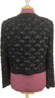 Vintage Black Beaded Sequin Evening Jacket Art Deco Sheer Bolero Size L