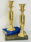 Vintage Large Brass Candlesticks 12 5    Tall Classic Style Set Of Two
