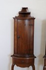18th Century Italian Louis Xv Solid Walnut Pair Of Antique Corner Cupboards