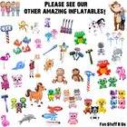  22  Purple Green Mask Long Tail Raccoon Inflatable Inflate Toy Party Decoration