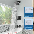 Black Tub Shower Faucet Set Valve Included With 8 rain Shower Head And Tub Spout