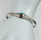 Vintage Navajo Sterling Silver Turquoise   Coral Cuff Bracelet Size Small