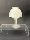 Vintage Frosted Satin Glass Fairy Lamp Candle Holder Dome   Pedestal As Is