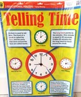 New 2 Posters Telling Time   American Currency Money  23 X 17   Home School 