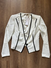 Rinascimento Women s White Blazer Black Trim Tailored Jacket Size M Nwt