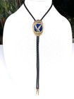 Stunning Vintage Tooled Brass Eagle Signed Western Bolo Tie