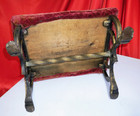 Antique Footstool Ottoman Ornate Cast Iron Base Victorian Deco Nice  